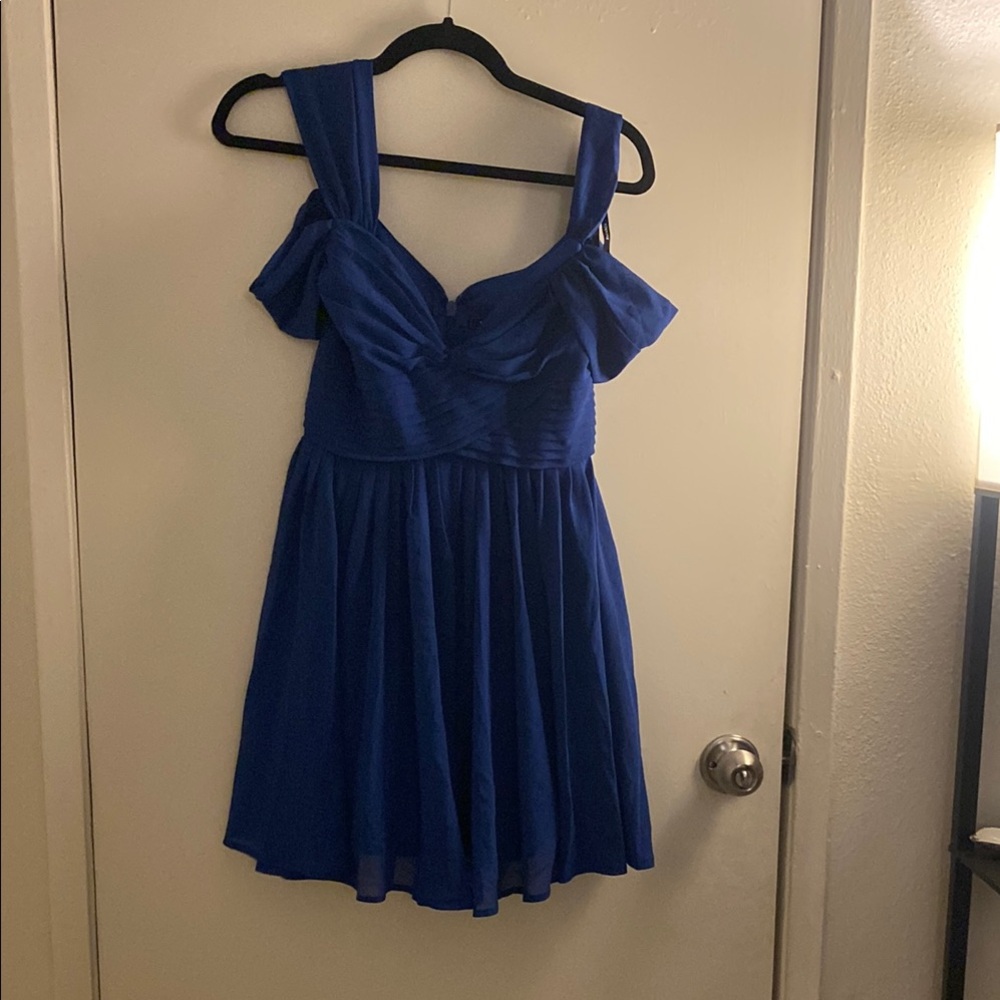 Blue Off-Shoulder Dress